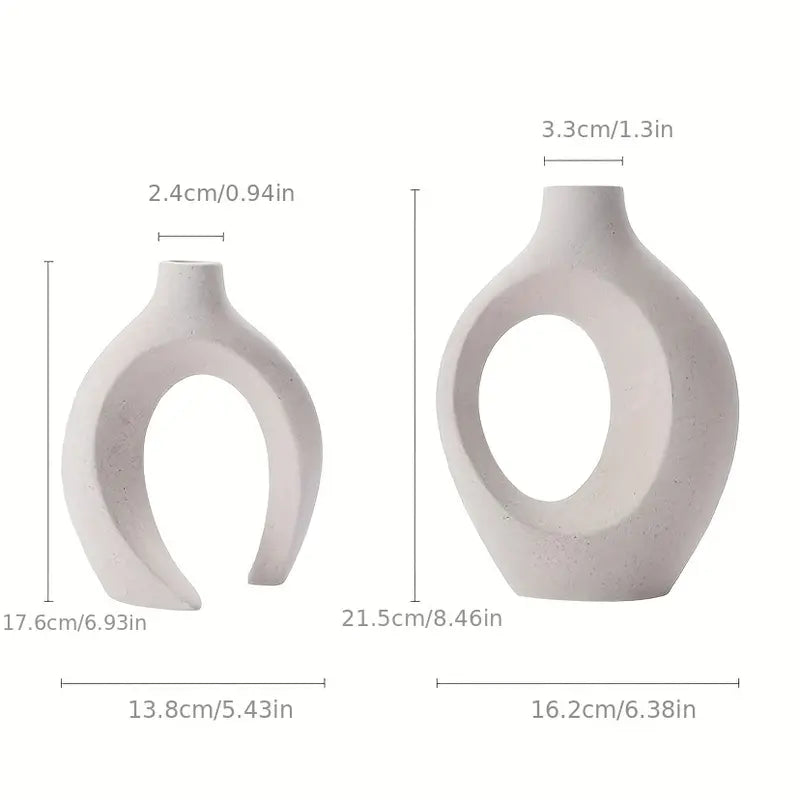 White Ceramic Vase Set