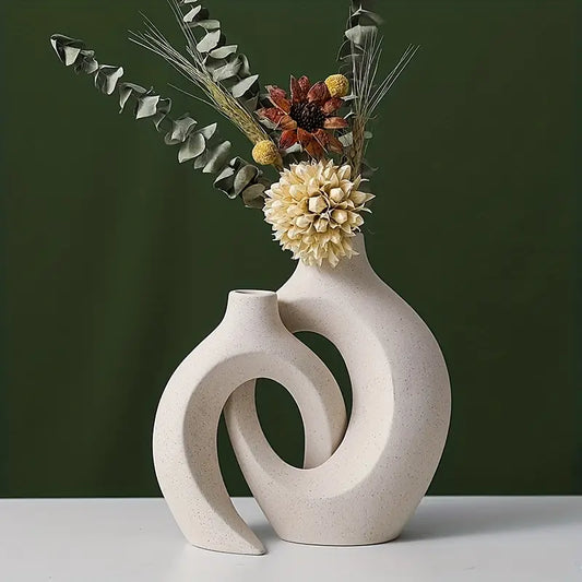 White Ceramic Vase Set