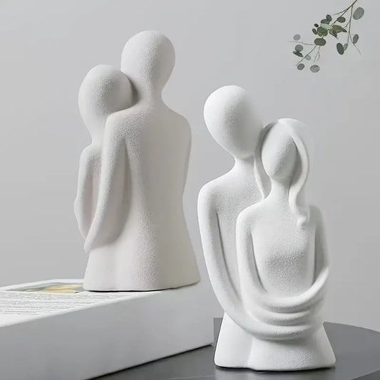 Hugging Couple Ceramic Sculpture