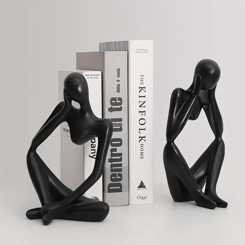 Modern Abstract Thinker Statue Sculpture - 3 Pieces Set