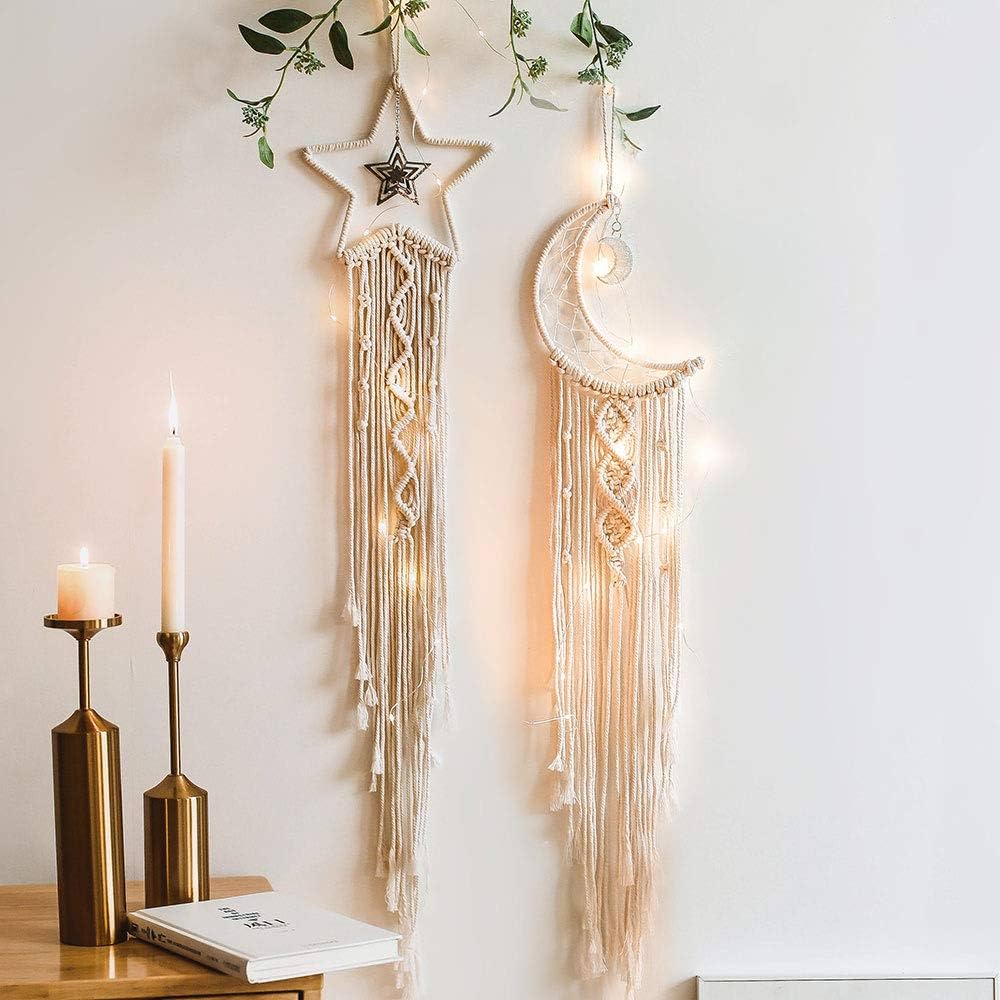 Dreamcatcher Macrame Moon and Star Home Decor