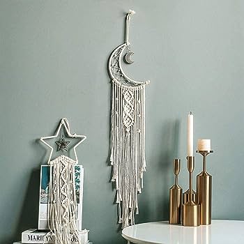 Dreamcatcher Macrame Moon and Star Home Decor