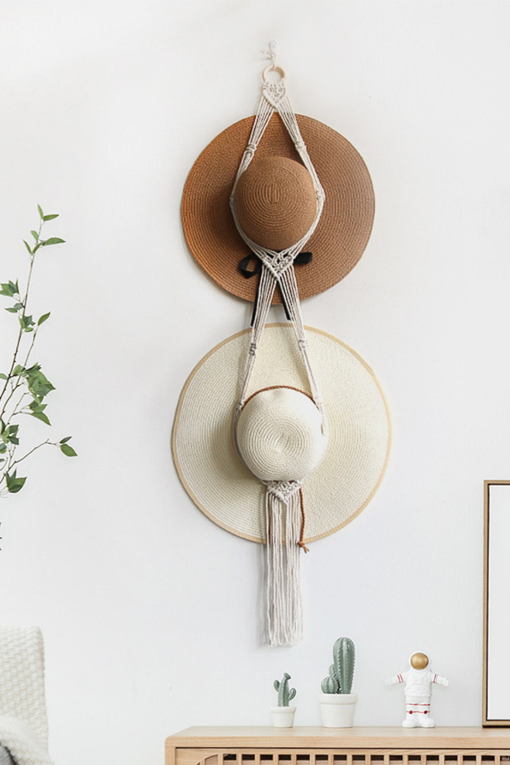 Macrame Hat Hanger Double